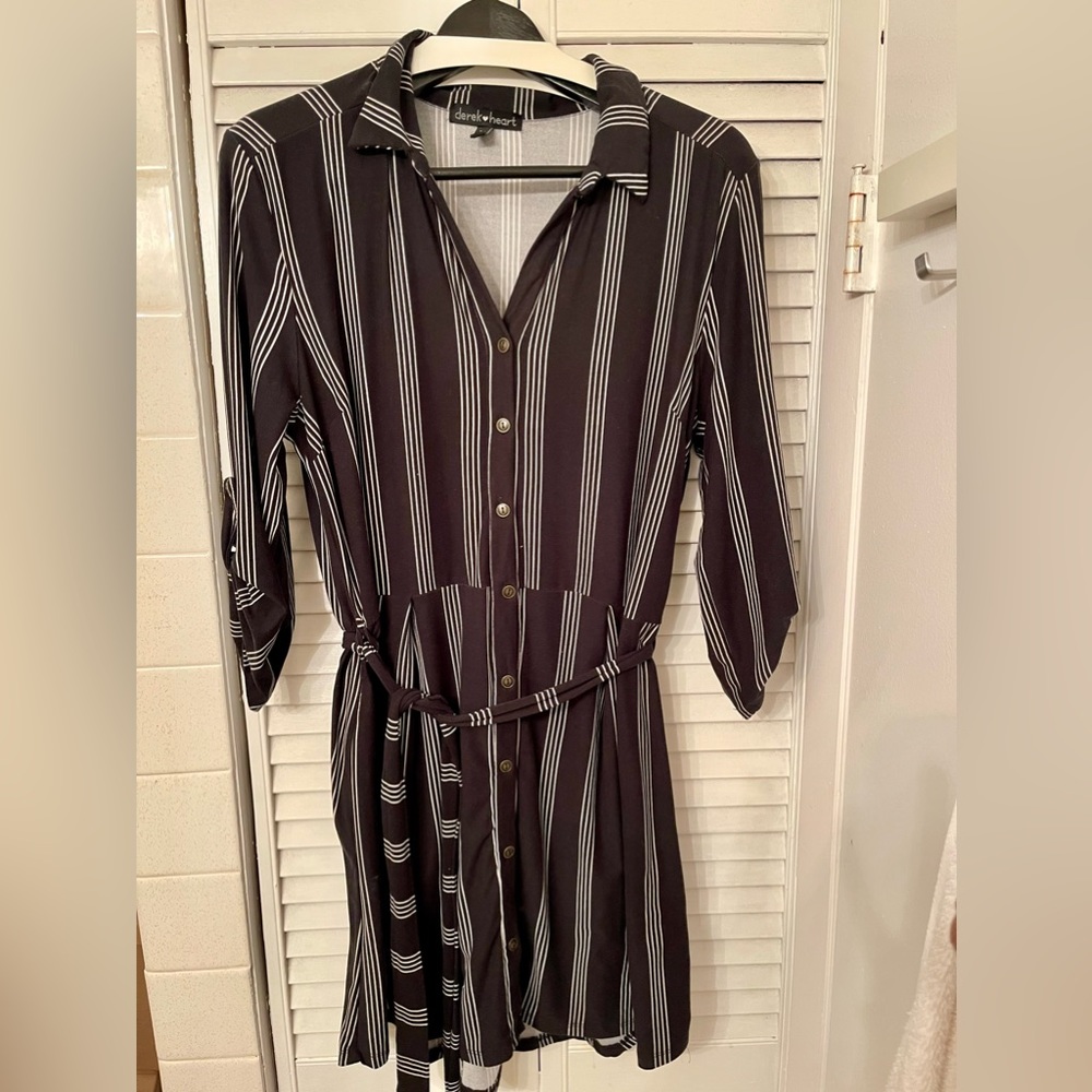 Derek Heart | Black Striped Dress Size Large